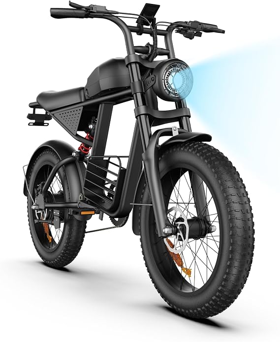 Electric Bike for Adults, 1000W Peak Motor, 32MPH Electric Dirt Bike, 48V 15Ah, 38-Mile Range, 20" Fat Tire All-Terrain E-Bike for Mountain,