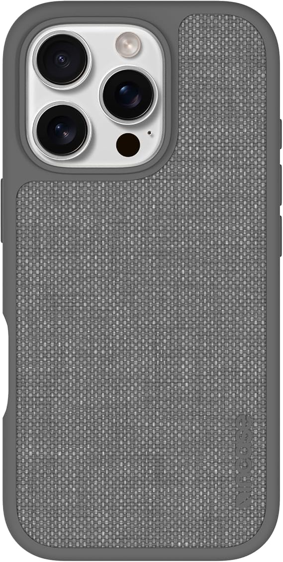 Incase ICON Case with Woolenex for iPhone 16 Pro - Durable, Protective, Lightweight, Water-Resistant, Scratch Resistant with Wireless Magsafe Charging - Asphalt Woolenex