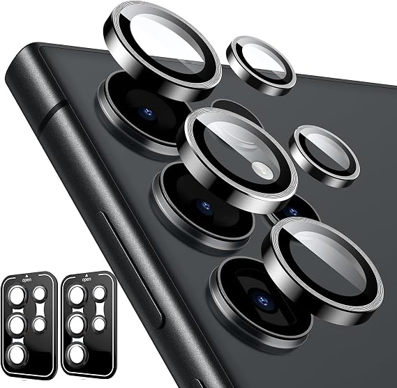 Zeking (2 Set for Galaxy S26 Ultra Camera Lens Protector, Scratch-Resistant HD Clarity Ultra-Thin 9H Tempered Glass with Aluminum Edging, Individual Metal Lens Cover (Black)
