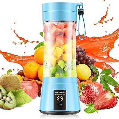 Portable Blender Make Shakes and Smoothies - USB Rechargeable Personal Size Mini Blender Freshly Squeezed, 380Ml BPA Free Travel Cup in PicnicOfficeGym