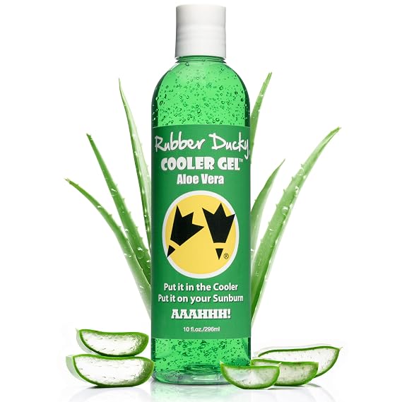 Rubber Ducky Cooler Gel - Sunburn Relief |Soothing Aloe Vera Gel | Fast Absorbing Aloe Gel With Vitamin E & Tea Tree Oil | Vegan | After Sun Care | 10z