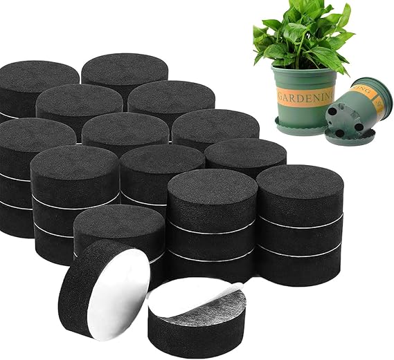 48 Pcs Self-Adhesive Furniture Bed Risers, 1.5*5cm Round Risers Adds for Flower Pot Feet and Furniture, Enhanced Silent Buffering Surface Grip, Risers Lifters for Table/Chair/Bed Legs, Flower Pots