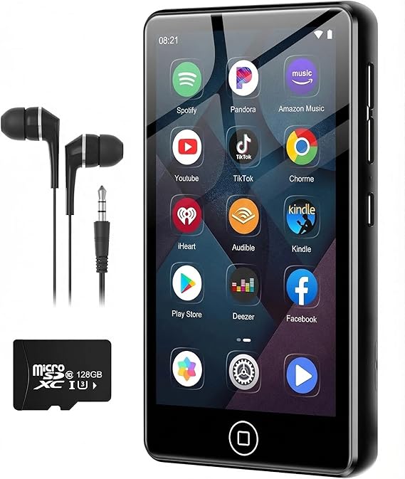 144GB MP3 Player with Bluetooth and WiFi, Android Music Player for Amazon Music,Pandora, Audible. 4.02" Touchscreen,Speaker,Supports Play Store,Up to 512GB