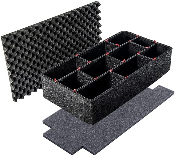 Pelican 1510 TrekPak Kit with Lid Foam, Customizable Padded Divider System