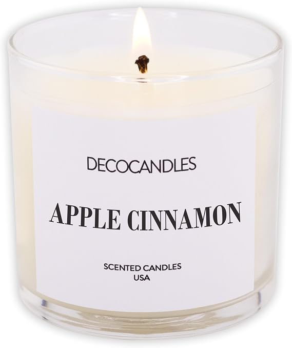 Apple Cinnamon Scented Soy Wax Candle, 6 Oz