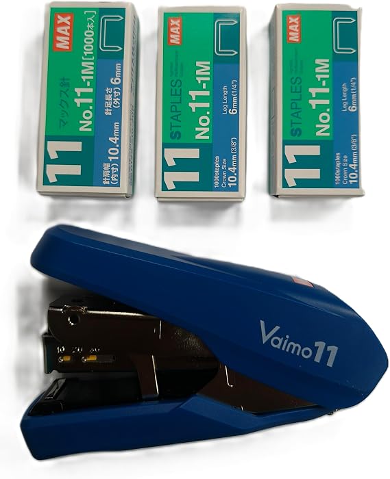 Max Vaimo HD-11FLK Flat Clinch Stapler with 3 Boxes Staples (35 Sheets)