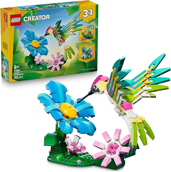 LEGO Creator 3’ü 1 Arada Vahşi Hayvanlar: Renkli Sinek Kuşu 31384 | 8 Yaş ve Üzeri Çocuklar için Kelebek veya Balığa Dönüşebilen Yaratıcı Oyuncak Yapım Seti, Dekoratif Hediye Fikri (312 Parça)