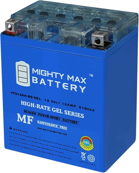 Mighty Max Battery YTX14AH-BS Gel 12V 12Ah Battery for Polaris 500 All Models 1999-2012