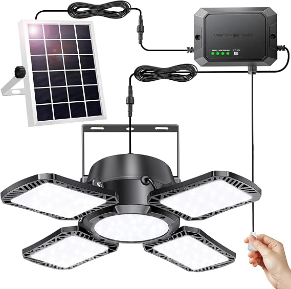 Solar Shed Light Indoor Outdoor 172 LED Pendant Light with Pull Switch