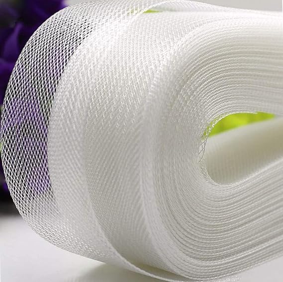 1/2 Inch 50 Yard Stiff Horsehair Braid for Polyester Boning Sewing Wedding Dress Dance Skirt Gowns Shaping Trimming Accessories (1/2inch, White)