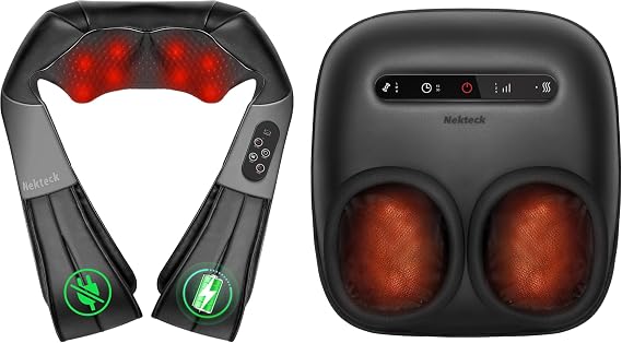 Nekteck Neck Back Massager with Heat and Foot Massager with Heat [2026 Upgraded]