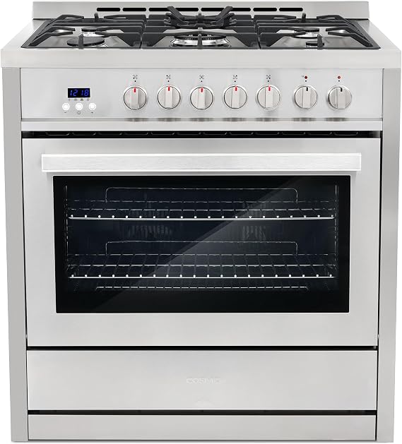 36 in. Stellar Coll 4.4 cu ft 5 Burner Dual Fuel Range, Stainless Steel