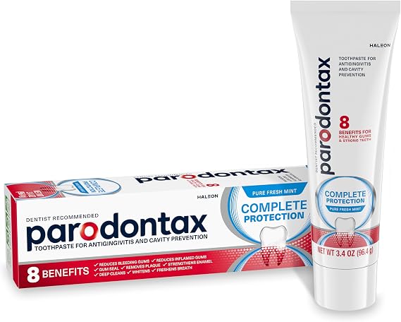 Parodontax Complete Protection Toothpaste for Bleeding Gums, Gingivitis Treatment and Cavity Prevention, Pure Fresh Mint - 3.4 Ounces