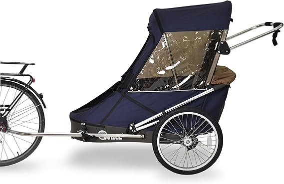 WIKE Special Needs Large Bicycle Trailer - Includes Stroller Kit and Jogger Kit: Accommodates People up to 64in. tall/125lbs, Includes Safety Harness, 2 Bicycle hitches, Safety Flag, and Screens