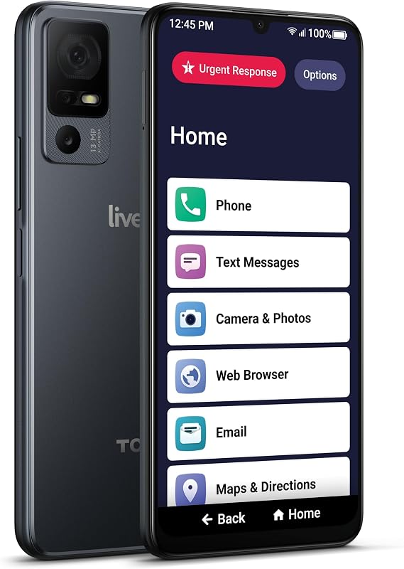 LIVELY Jitterbug Smart4 Smartphone for Seniors - Cell Phone for Seniors - Not Compatible with Other Wireless Carriers - Must Be Activated Phone Plan | SIM不要の高齢者向けスマホ、有効化された電話プランが必要、他のキャリアには対応していません