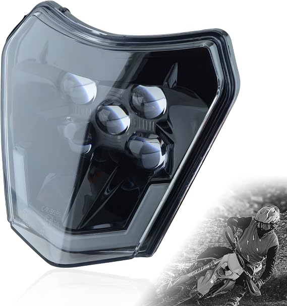 Dirt Bike Headlight Dirtbike LED Headlights Kit Motorcycle Head Lamp Light Kit Universal for Most Dirt Pit Enduro Bike Motorcycle Headlamp Frontlight for ATV Quad (Wick Only)