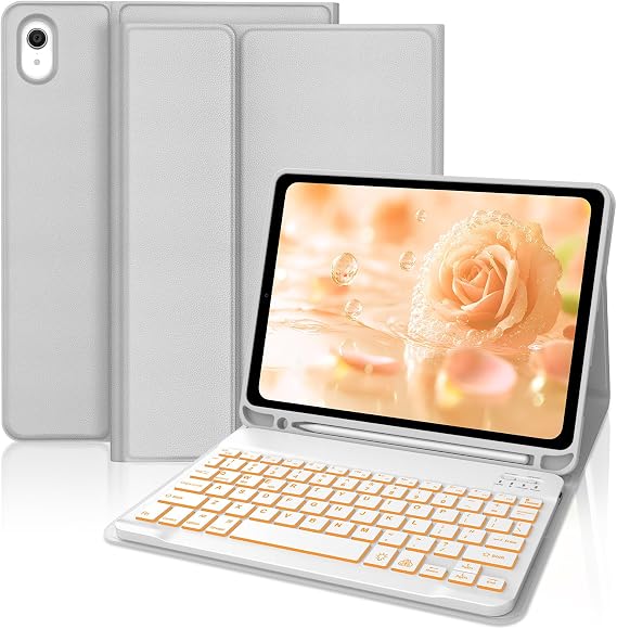 IVEOPPE for iPad 11th 10th Generation Case with Keyboard with Pencil Holder
