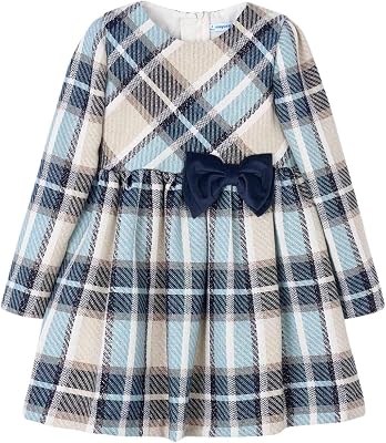 Mayoral Plaid Dress for Girls Navy