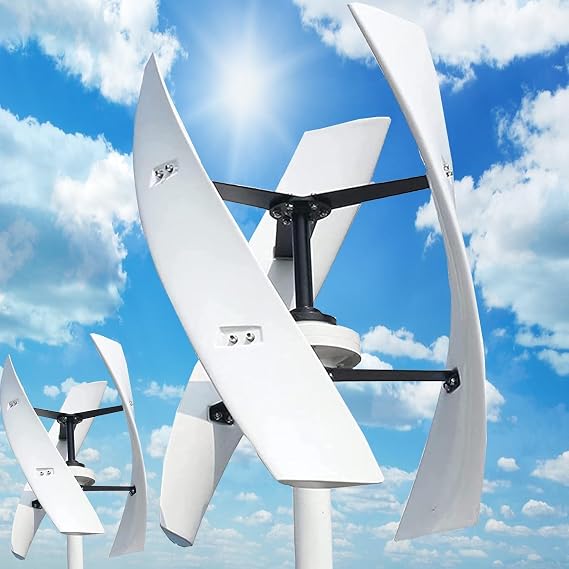 Tsampa Wind Turbine Generator Kit, 20000W Portable Vertical Helix Wind Power Turbine Generator, 3 Blade Wind Generator Kit with Charge Controller for Marine RV Home Industrial Energy(12V)