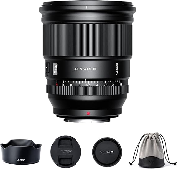 VILTROX 75mm f/1.2 F1.2 PRO XF Lens Autofocus Large Aperture APS-C Prime Lens Compatible with Fujifilm X-Mount Cameras X-T4 X-T10 X-T20 X-T5 X-H2 X-H2S X-T30 II X-T4 X-A7 X-E3 X-E4 X-H1X-Pro2 X-H2S