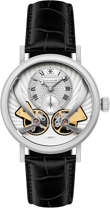 Thomas Earnshaw Beaufort Men's Watch Automatic Open-Heart Movement, 43mm Stainless Steel Case, Leather Strap, Water Resistant 50m, ES-8059
