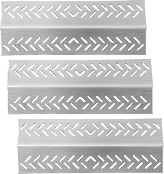 BBQ Gas Grill Parts, Stainless Steel Grill Heat Plate Heat Shield Burner Cover Replacement Kit for Broil-Mate 726454, 726464, 736454, Grill Pro 226454, 226464, Sterling 526454, 526464, 3-Pack