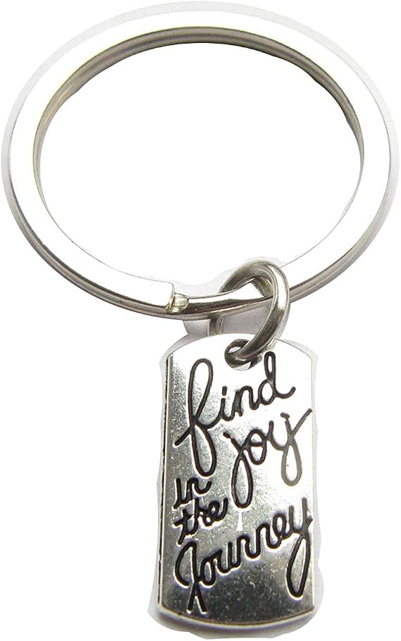 Ancient Silver Find Joy in the Journey Keychain,Find Joy in the Journey Key Ring (Find Joy in the Journey)
