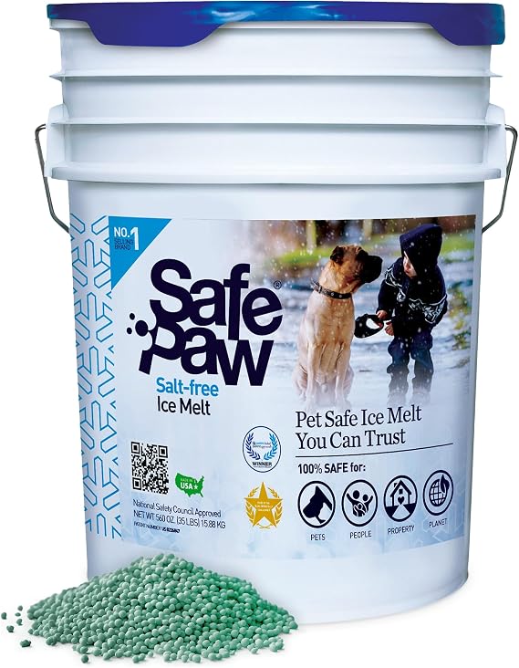 Safe Paw Pet-Safe Ice Melt, Salt & Chloride-Free Deicer, 35 Lbs