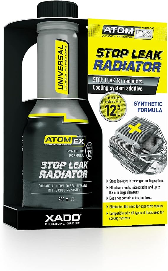 XADO ATOMEX Stop Leak Radiator Coolant Additive - Repair Seal, Restore Radiator Fluid Fix and Prevent Future Leaks (Bottle, 250 ml)