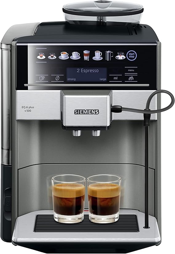 Siemens TE655203RW Independent Espresso Machine, 1.7 lt; 2 cups; black, gray, silver (display language is not German)
