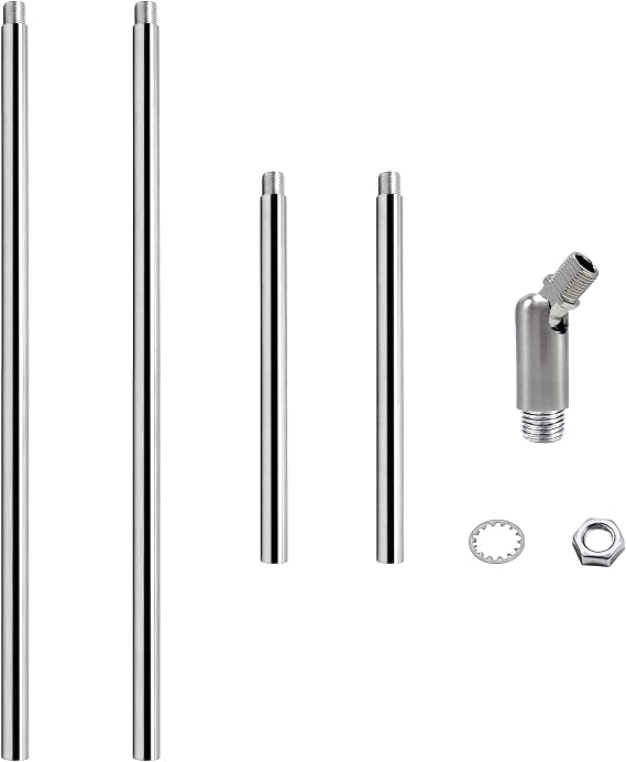 ECUDIS Pendant Stem Extension Rod Kit 1/8-IP Threaded 3/8" Diameter