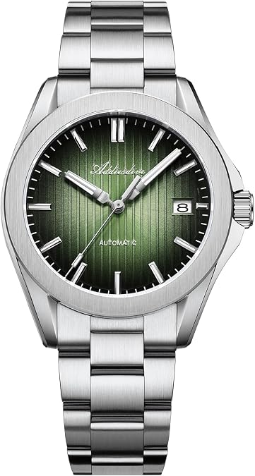 ADDIESDIVE 41 MM Mens Watches 8215 Automatic Movement Folded Pattern Dial with Sunburst Synthetic Sapphire Luminous 200 M Waterproof Large Watches for Men