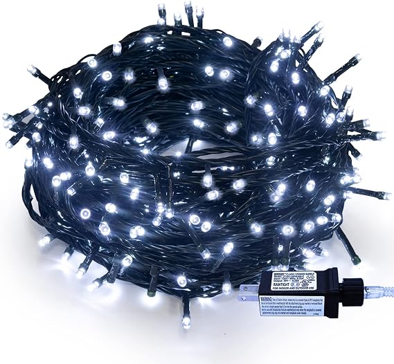 Christmas Tree String Lights Bright White - 320 LEDs 115ft/35m 8 Modes End-to-End Plug in Indoor/Outdoor Waterproof Decorative Fairy Twinkle Xmas Lights for Wedding/Room/Patio/New Year/Home - Cool