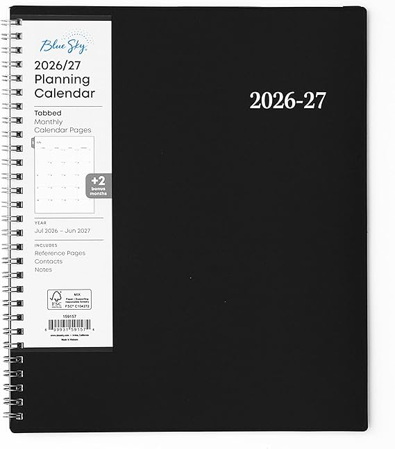 Blue Sky 2026-2027 Monthly Academic Planner Calendar, 8"x10", Enterprise