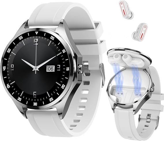 Smart Watch with Earbuds 2 in 1 Earphone & Bluetooth Watch With Answer/Make Call 1.43" Touch Screen Fitness Watch 100+ Sport Mode Fitness Tracker Heart Rate/Sleep/Spo2/Steps Monitor for Android iPhone
