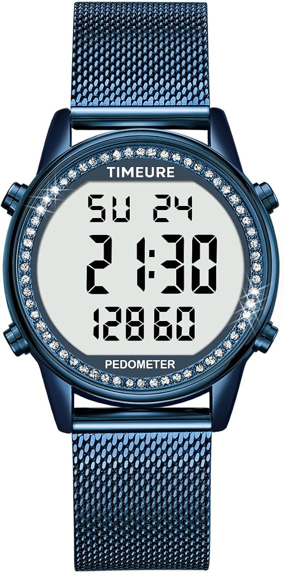TIMEURE Pedometer Watch for Women, Step Counter Watch, No App or Charging