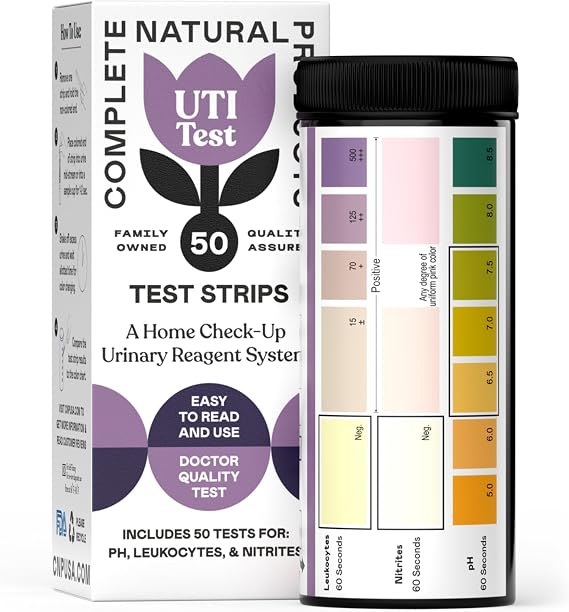 UTI Test Strips & Kit - UTI Testing Kit, 50 Count Test Strips for pH, Leukocytes, Nitrites