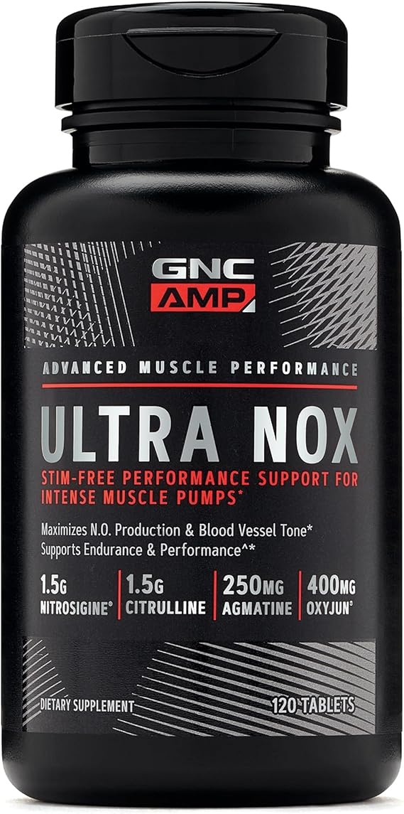 GNC AMP Ultra Nox, Supports Endurance & Performance, Stim-Free, 120 Count