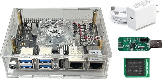 youyeetoo VisionFive2 RISC-V Single Board Computer, Quad Core, 8GB with WiFi dongle, StarFive JH7110 with 3D GPU, Dual Ethernet Port with 2 x 1Gbit, for IOT/AI (Kit 5, Version v1.3B)