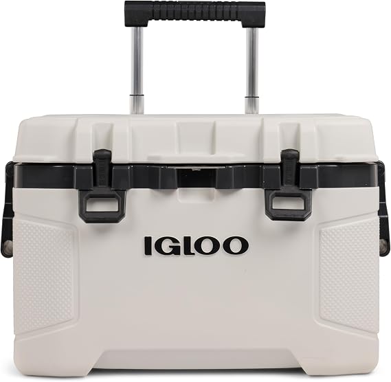 Igloo Trailmate 52Qt Wheeled Cooler, Insulated Hard Shell Ice Chest, Bone