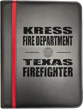 Compatible with Kress Texas Fire Departments Firefighter Thin Red Line Firefighters Portfolio Padfolio Organizer Firefighter's Prayer Print Thin Red Line American Flag Maltese Cross Decal Pack of 1