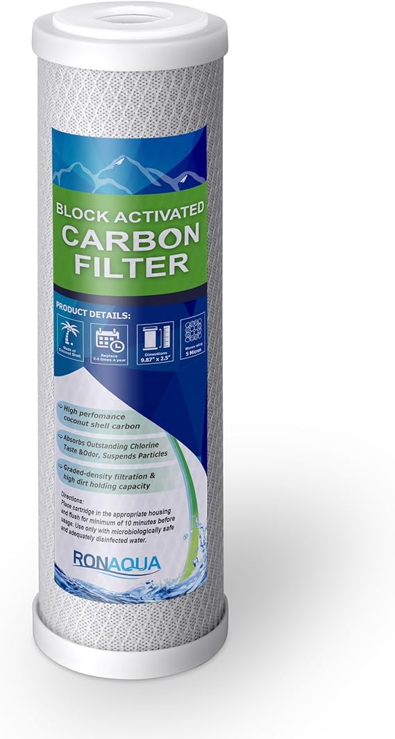 Replacement Filter for Under Sink Direct Connect One Stage Water Filtration System Block Activated Carbon Cartridge 5 Micron WELL-MATCHED with WFPFC8002, WFPFC9001, WHCF-WHWC, WHEF-WHWC, FXWTC, SCWH-5
