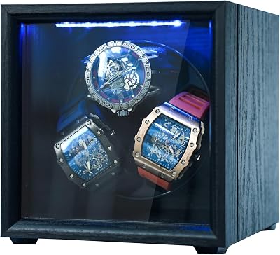 Watch Winder for 36 Automatic Watches, Automatic Watch Winder 4 Rotation Modes with LED Light, USB Powered Present for Men Quiet Mabuchi Motor