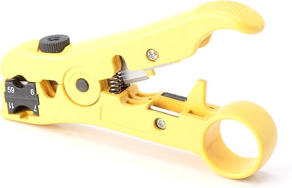 THE CIMPLE CO Coaxial Cable Stripping, Cutting, and Prep Tool - Wire Stripper for RG11, RG6, and RG59 - Jacket Remover for CAT3, CAT5, and CAT6 - Prep Tool for Coax and Category Cable