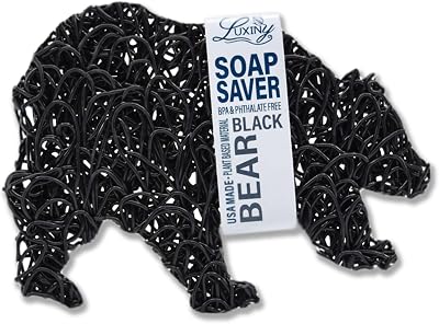 Soap Savers for Bar SoapShampooConditioner Bars, Made in USA by Luxiny | Lifts Bars in Soap Dishes & Shower Soap Holders | Handmade Soap Lasts Longer | Bars Dry Between uses Black Bear