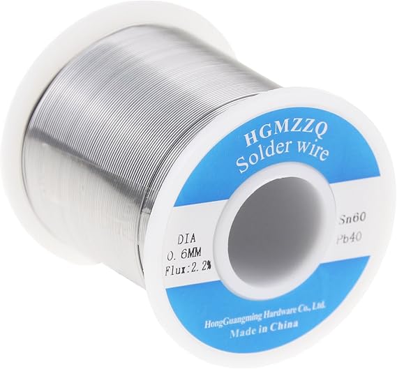 60/40 Tin Lead Solder Wire with Rosin for Electrical Soldering 0.023inch (0.6mm-1lb)
