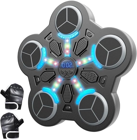 Music Boxing Machine, Wall Boxing Punching Pad, Interactive Punching Trainer with Boxing Gloves, Music Punching Machine for Home Adults Kids