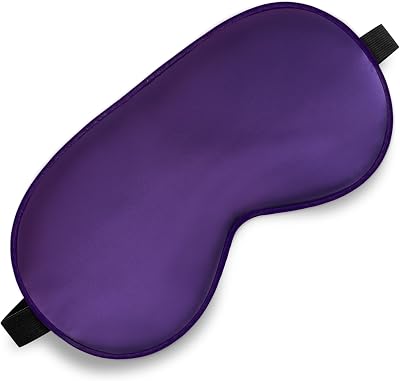 Sleep Mask, Silk Eye Mask for Sleeping with Adjustable Strap, Blindfold Eyeshade for Men & Women, Comfortable & Soft Eye Cover Eyeshade for Night Sleep Dark Purple