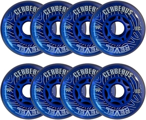 Alkali Hilo 4-76MM/4-80MM Indoor Inline Roller Hockey Wheels 8 Pack - 74A X-Soft 76A Soft