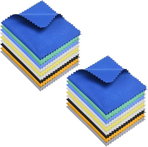 Eco-Fused Microfiber Cleaning Cloth - 5.5x3'' Microfiber Cloth - Pack of 18 Lens Cleaning Wipes - Cleaning Cloth for Glasses, Eyeglasses, Camera Lens & Phones